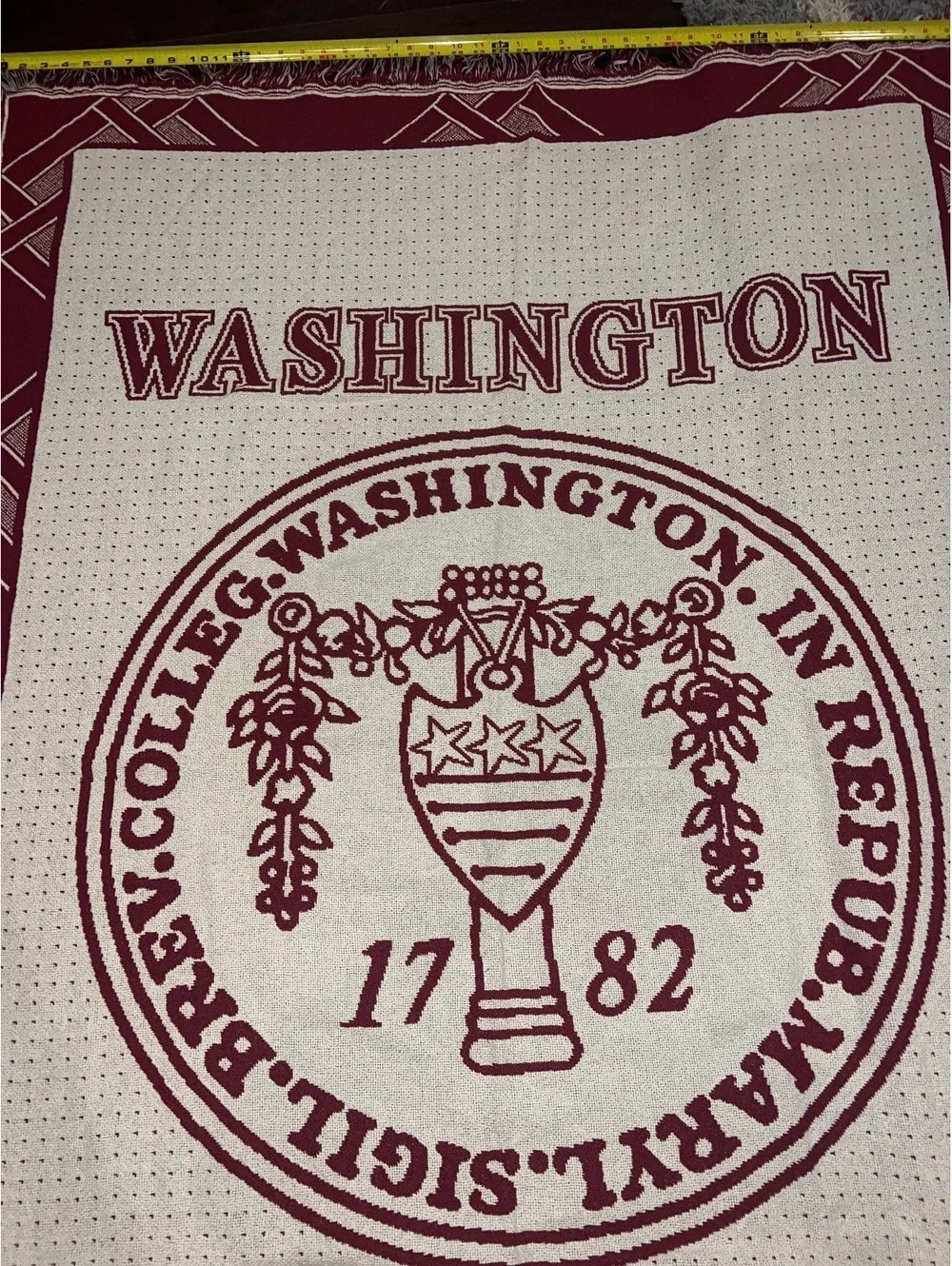 washington college woven throw blanket